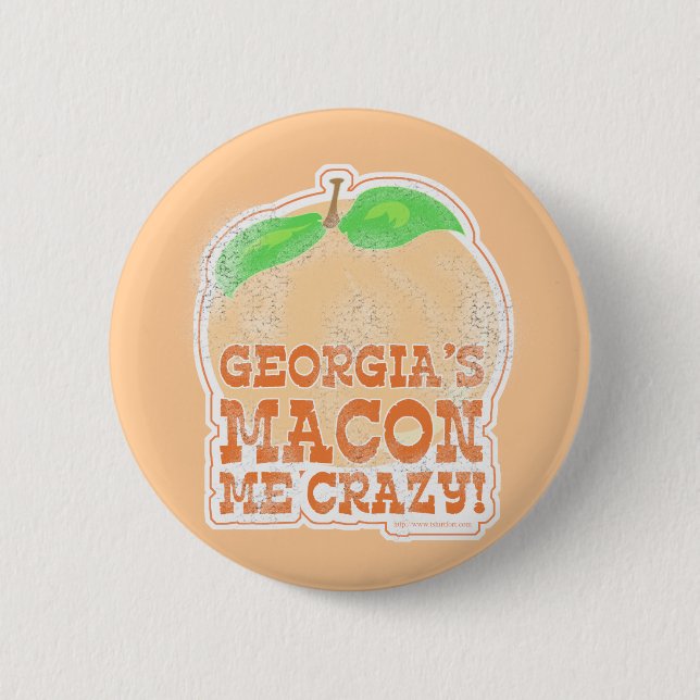Georgia's Macon Me Crazy! 6 Cm Round Badge (Front)