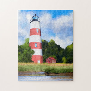 Georgia's Sapelo Island Lighthouse Art Puzzle
