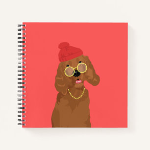 Georgie The Rapper Irish Setter Dog Notebook