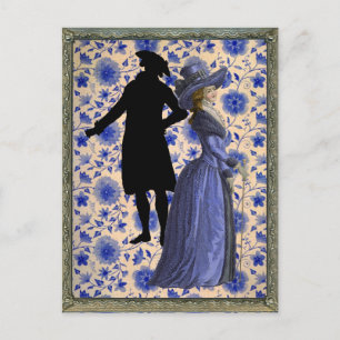 Georgoan Lady with a stick - Blue Postcard