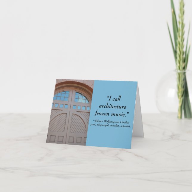Geothe Quote Architecture Degree Card (Front)