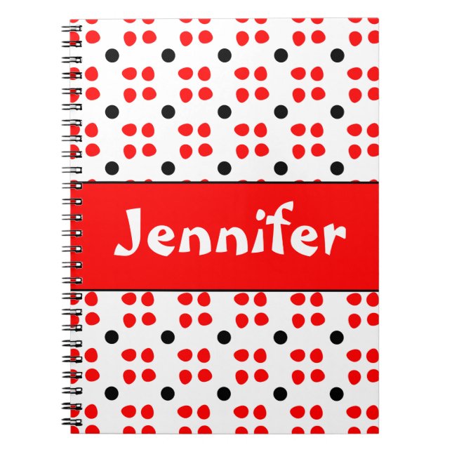Gepersonaliseerde Stippen patroon Notebook (Front)
