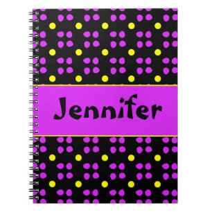 Gepersonaliseerde Stippen patroon Notebook