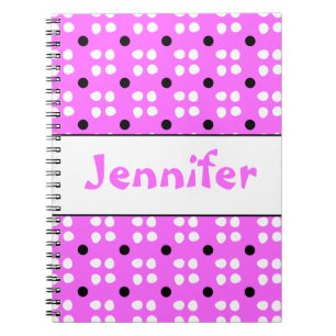 Gepersonaliseerde Stippen patroon Notebook