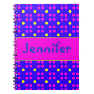 Gepersonaliseerde Stippen patroon Notebook