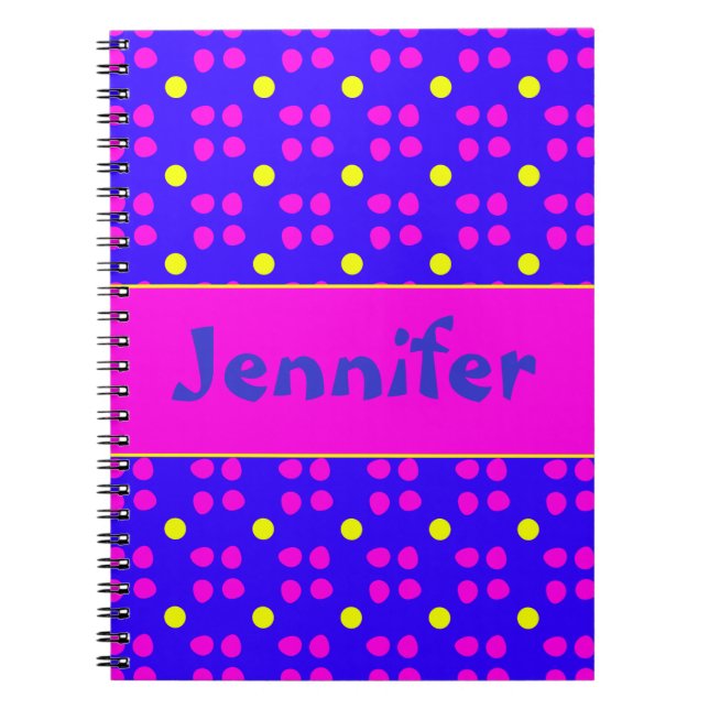 Gepersonaliseerde Stippen patroon Notebook (Front)