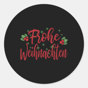 Ger Ornats Merry Frohe Weihnachten Classic Round Sticker