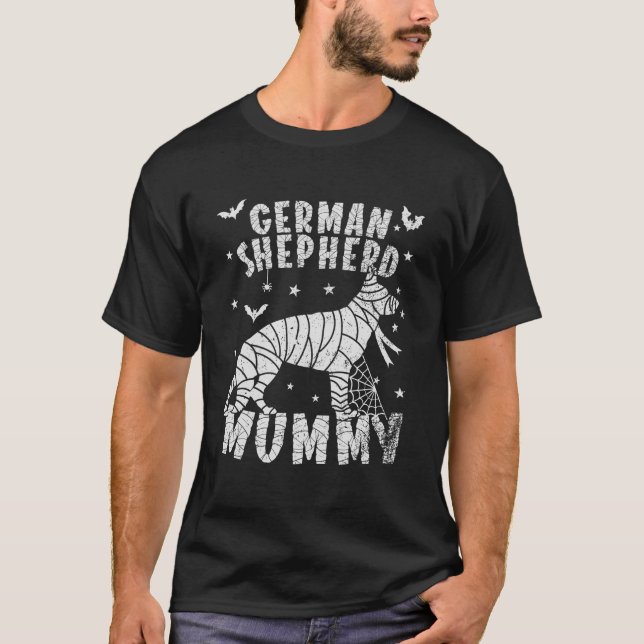 Ger Shepherd Mummy Halloween T-Shirt (Front)