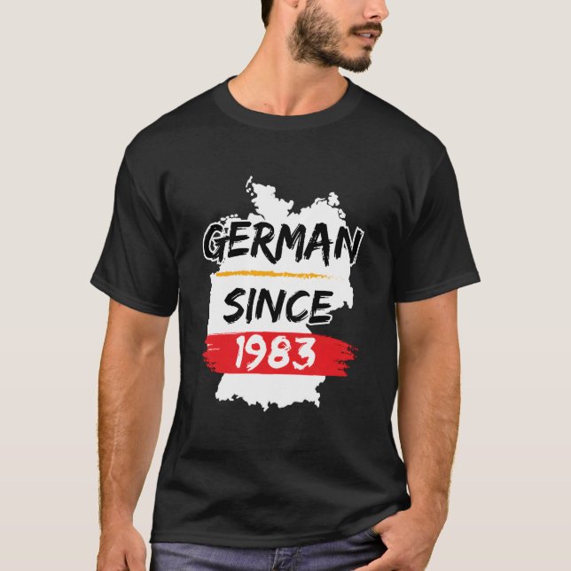 Ger Since 1983 Gery Map Ger T-Shirt (Front)