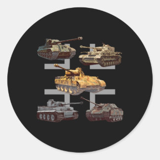 Ger Tanks Ww2 V Panther Jagdpanther Tiger 1 Tiger  Classic Round Sticker
