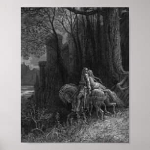 Geraint And Enid Ride Away Gustave Dore Poster