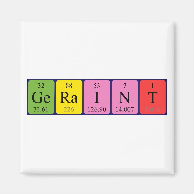 Geraint periodic table name magnet (Front)