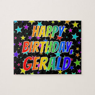 "GERALD" First Name, Fun "HAPPY BIRTHDAY" Jigsaw Puzzle