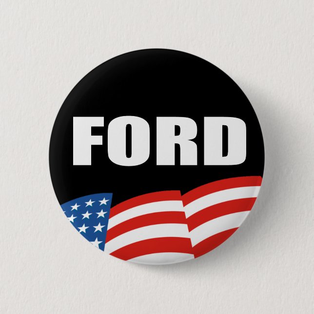 GERALD FORD Election Gear 6 Cm Round Badge (Front)