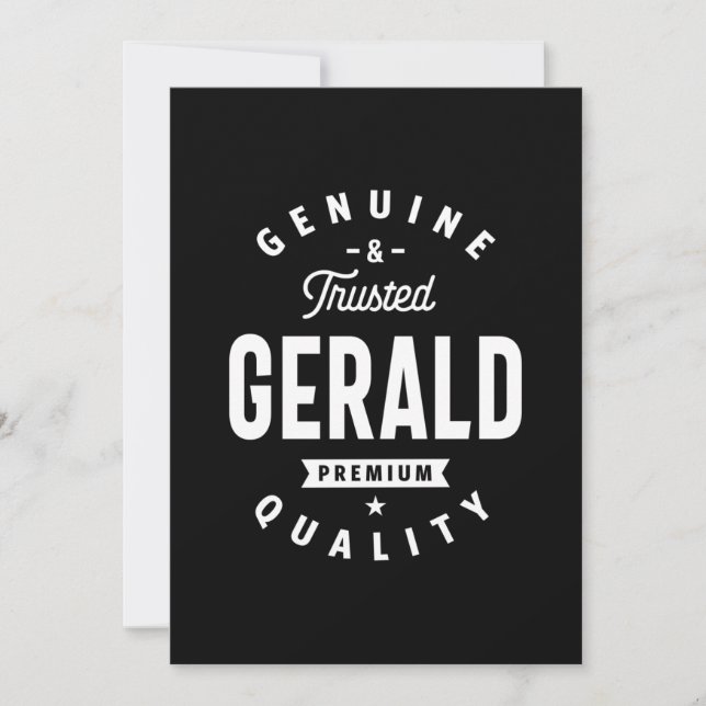 Gerald Personalised Name Birthday Invitation (Front)
