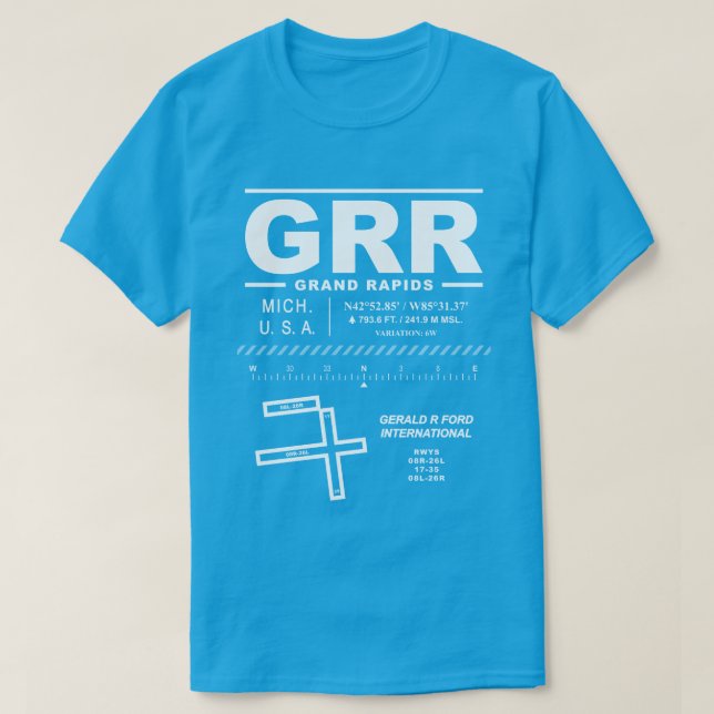 Gerald R. Ford International Airport GRR T-Shirt (Design Front)