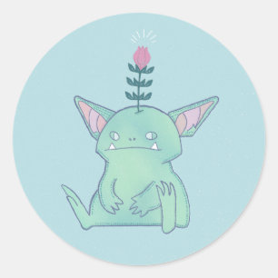 Gerald the Goblin Cute Grumpy Fantasy Creature Classic Round Sticker