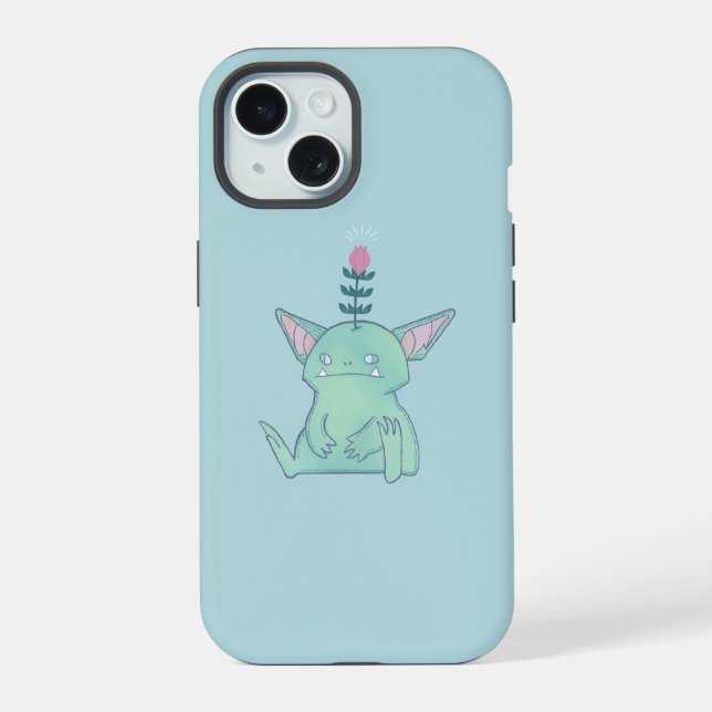 Gerald the Goblin | Cute Grumpy Fantasy Creature  iPhone 15 Case (Back)