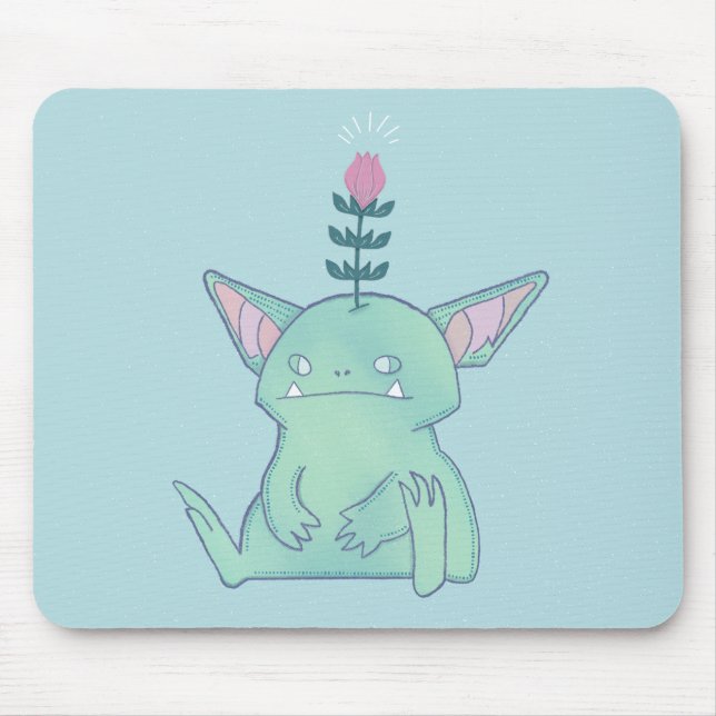 Gerald the Goblin | Cute Grumpy Fantasy Creature  Mouse Mat (Front)