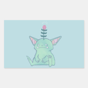 Gerald the Goblin Cute Grumpy Fantasy Creature Rectangular Sticker