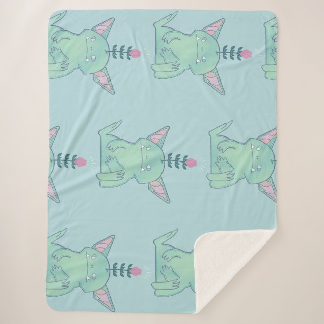 Gerald the Goblin | Cute Grumpy Fantasy Creature  Sherpa Blanket (Front)