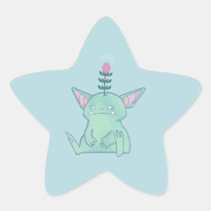 Gerald the Goblin Cute Grumpy Fantasy Creature Star Sticker
