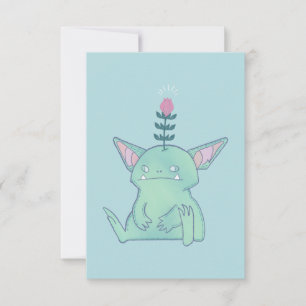 Gerald the Goblin   Cute Grumpy Fantasy Creature  Thank You Card