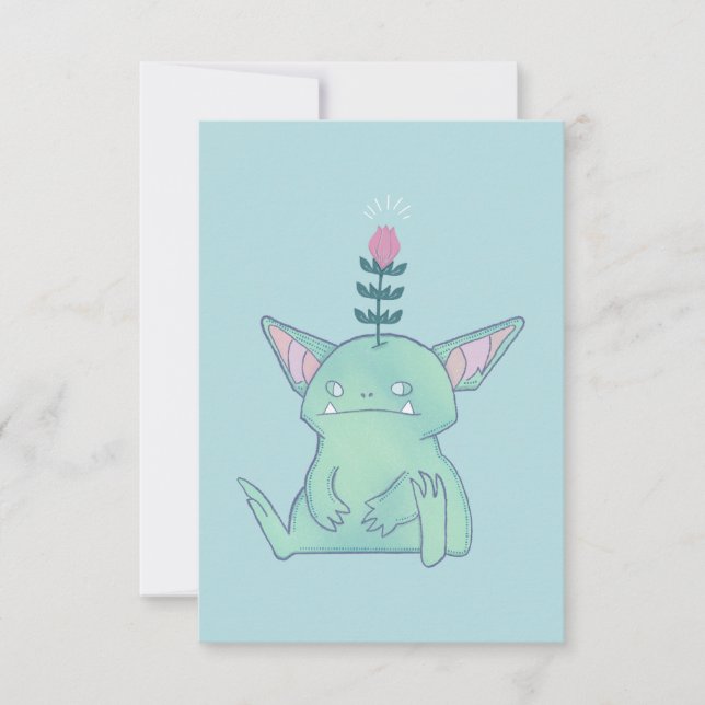 Gerald the Goblin | Cute Grumpy Fantasy Creature  Thank You Card (Front)