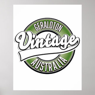 Geraldton australia vintage style logo poster