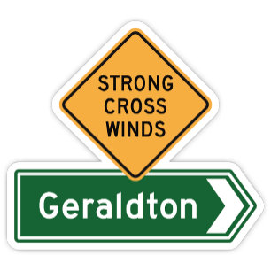 Geraldton, Western Australia Highway Sign Sticker