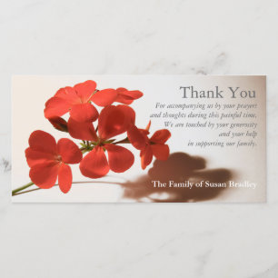Geranium 1 Sympathy Thank You Photo Card