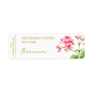 Geranium Candle Label