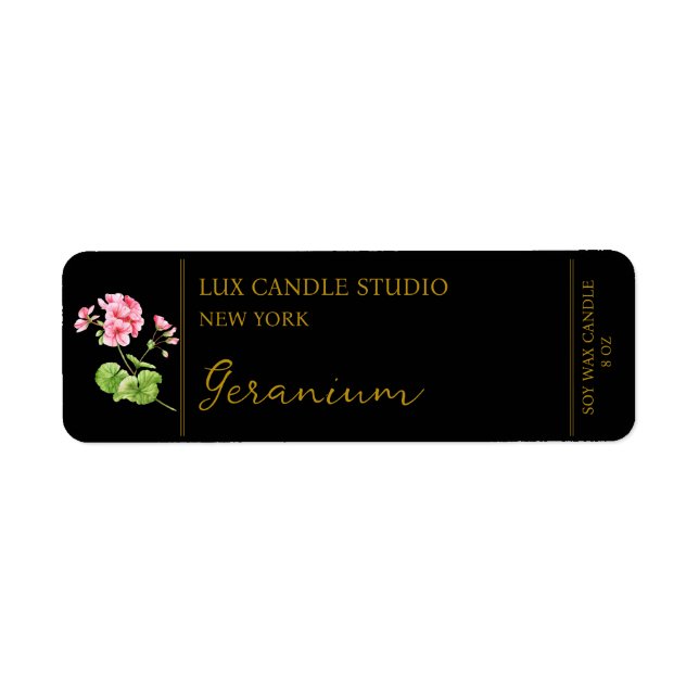 Geranium Candle Label (Front)