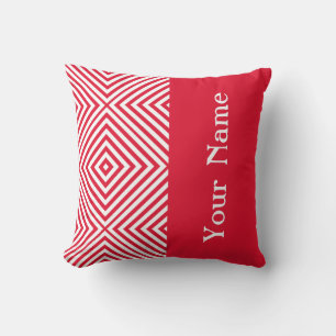 Geranium Diamond Chevron w/ name @ Emporiomoffa Cushion