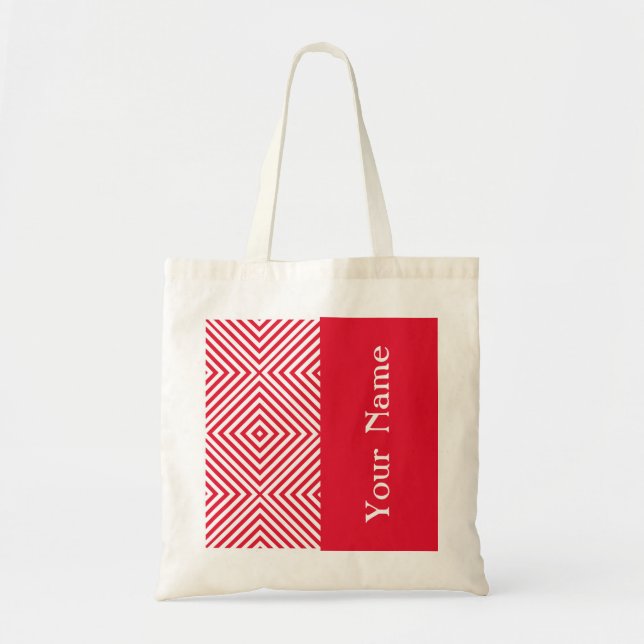 Geranium Diamond Chevron w/ name @ Emporiomoffa Tote Bag (Front)