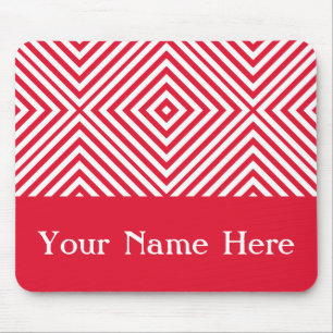 Geranium Diamond Chevron with custom name Mouse Mat