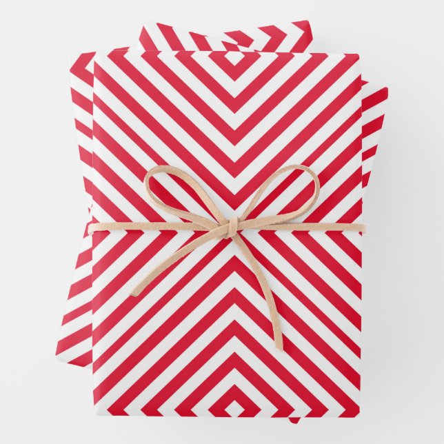 Geranium Diamond Chevron Wrapping Paper Sheets (In situ)