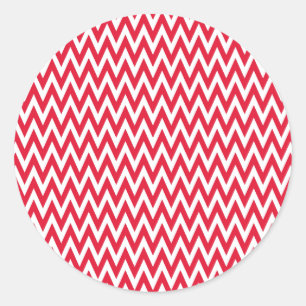 Geranium Elegant Chevron Design Classic Round Sticker