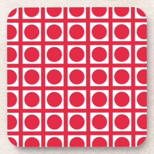 Geranium Elegant Grid Dots Coaster