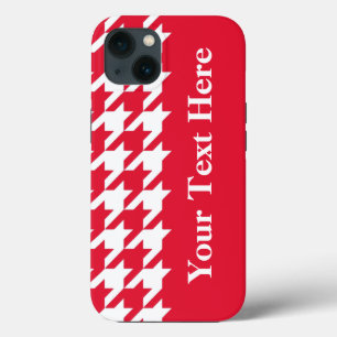 Geranium Elegant Houndstooth with custom text iPhone 13 Case