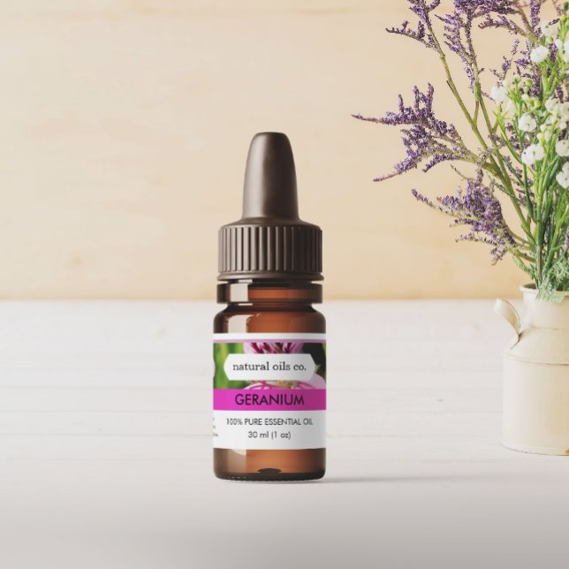 Geranium Essential Oils Fragrance Bottle Label (Creator Uploaded)