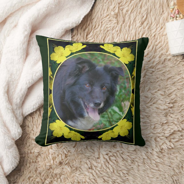 Geranium Flower Frame Create Your Own Photo Cushion (Blanket)