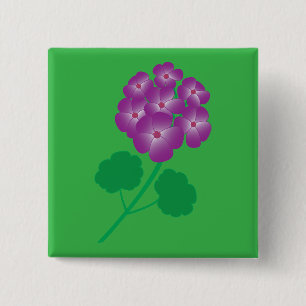 Geranium Flowers 15 Cm Square Badge