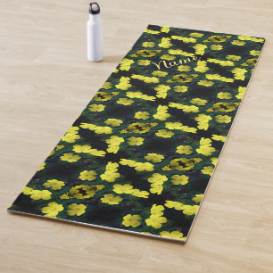 Geranium Flowers Abstract Pattern Personalised Yoga Mat