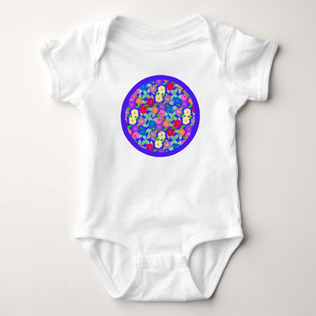 Geranium Flowers Baby Bodysuit (Front)