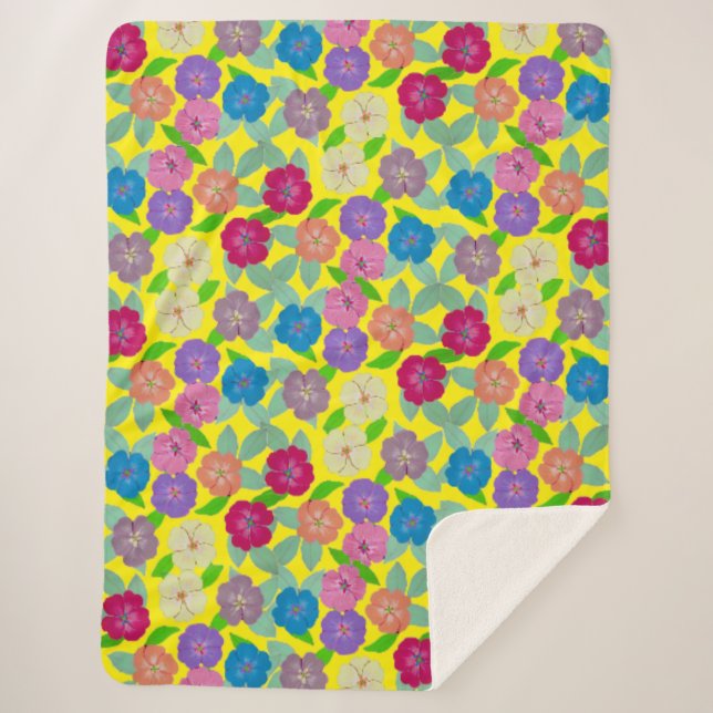Geranium Flowers Blanket Throw (Front)