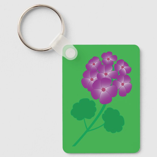 Geranium Flowers Key Ring (Front)