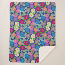 Geranium Flowers Sherpa Blanket