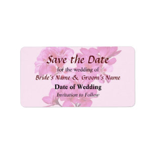 Geranium Heart Save the Date Label
