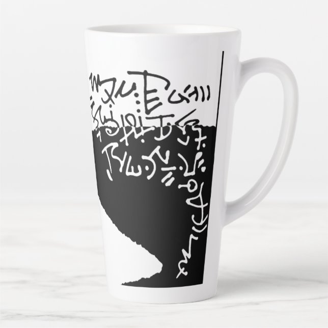 Geranium Lake Properties Asemic Latte Mug (Right)